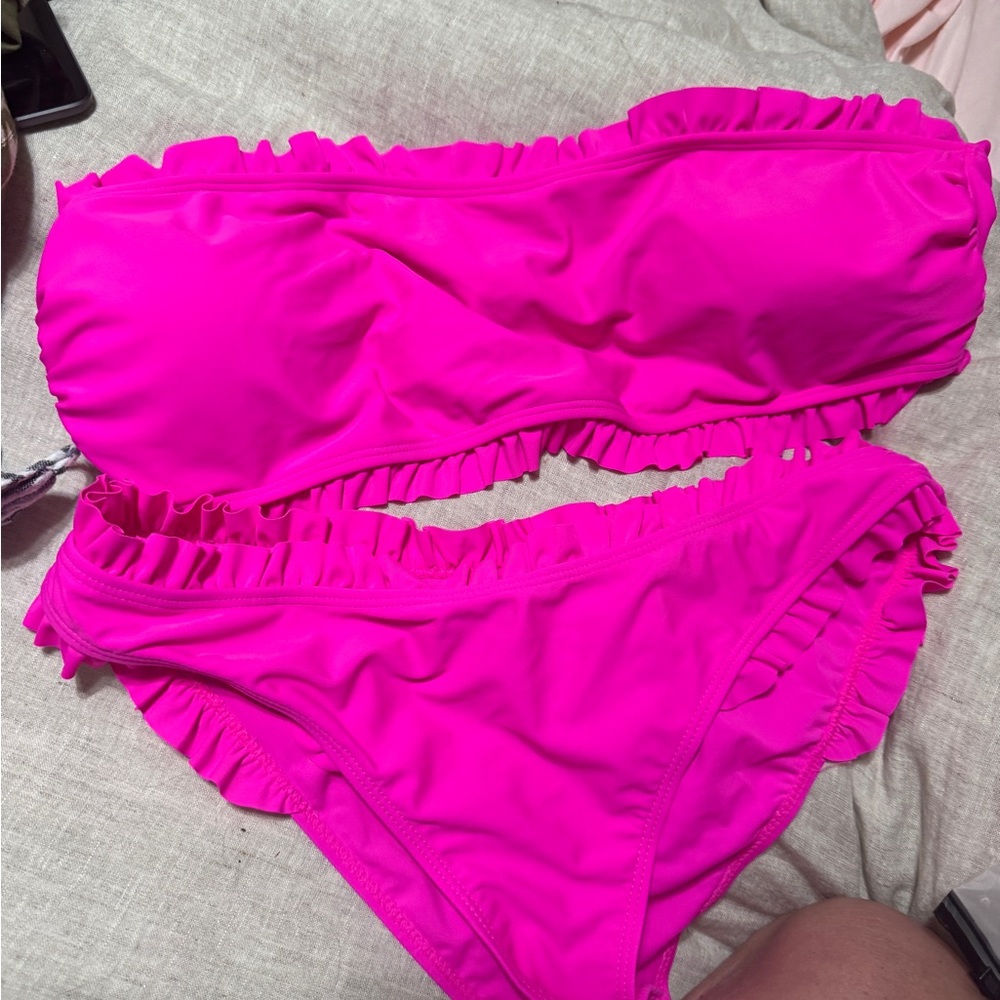 Pink Ruffled Bikini Set NWOT - Picture 4 of 7